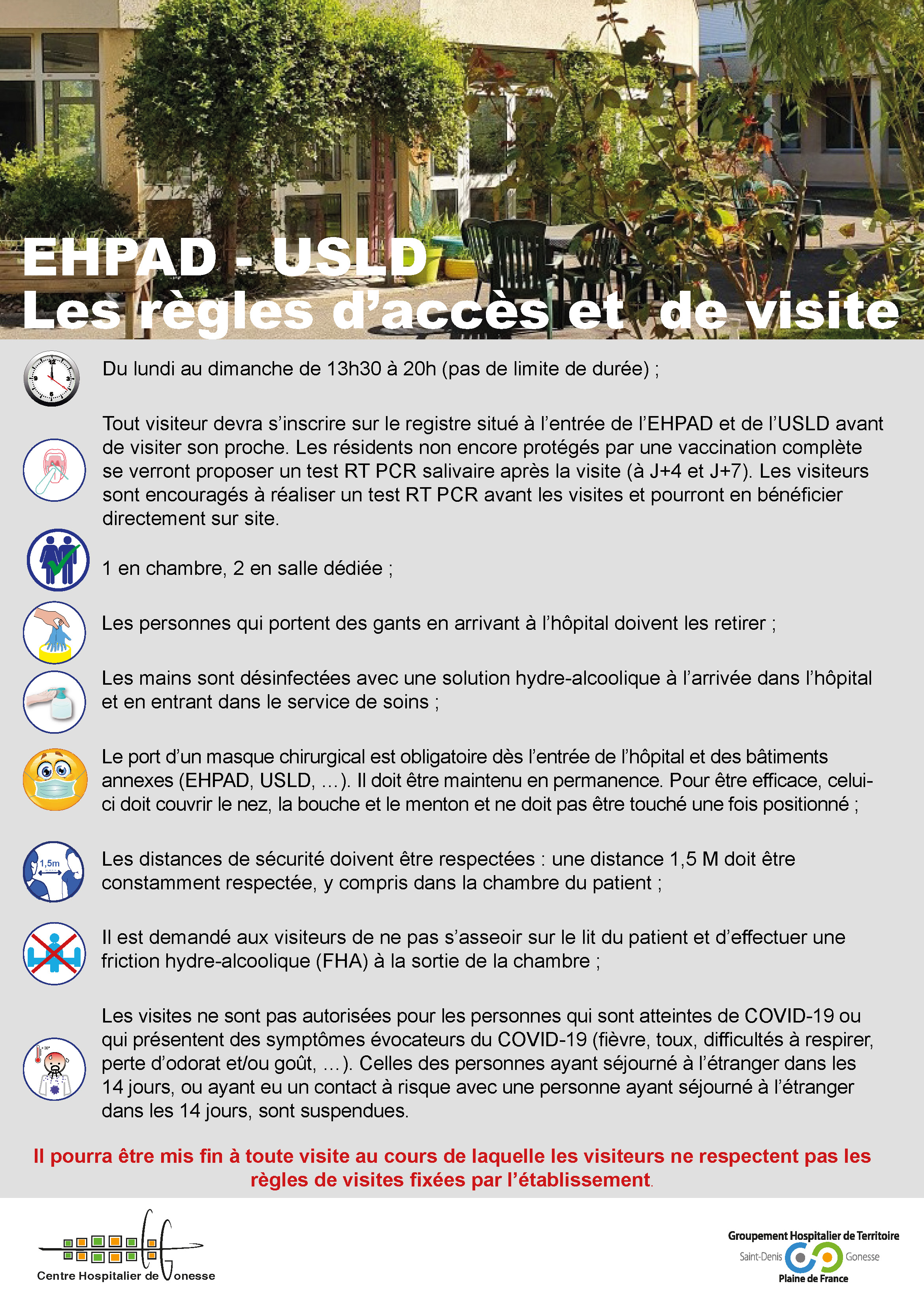 règles de visite EHPAD USLD