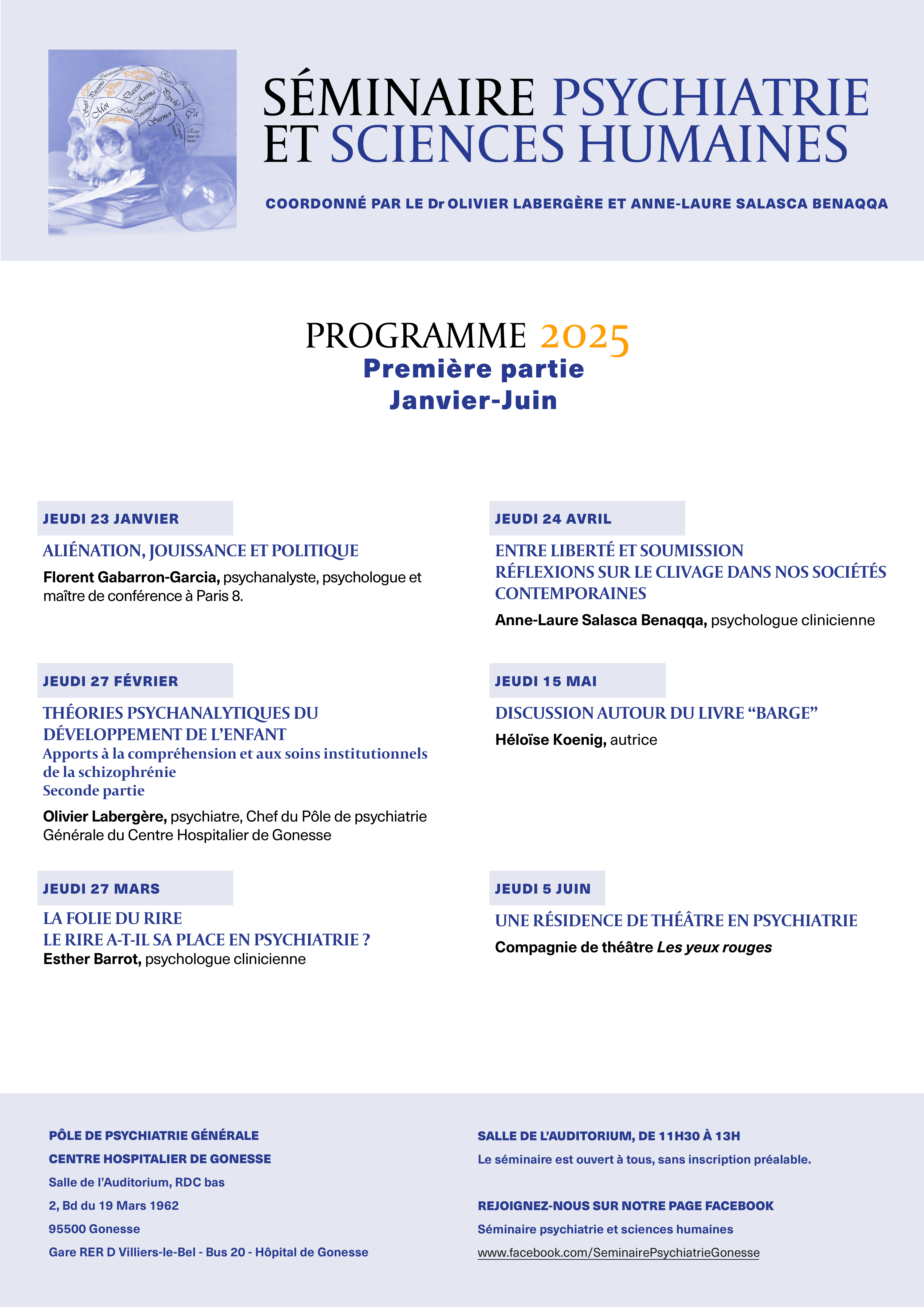 Programme Seminaire Psychiatrie et sciences humaines 2025 ( 1ère partie )