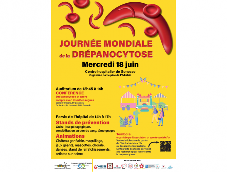 Journée de la drépanocytose : rendez-vous mercredi 18 juin à l’Hôpital de Gonesse !
