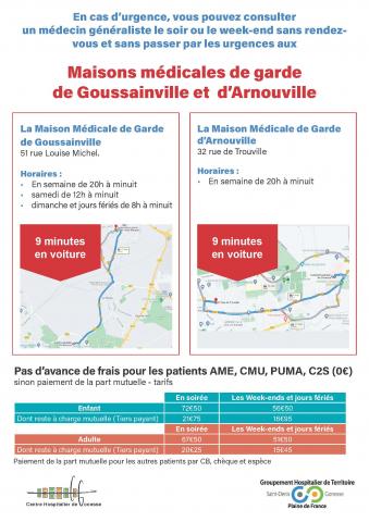 Informations sur les Maisons médicales de garde de Goussainville et d'Arnouville