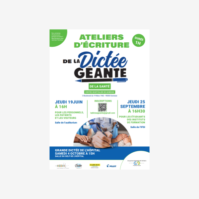 Affiche - ateliers d'écriture pour la dictée géante