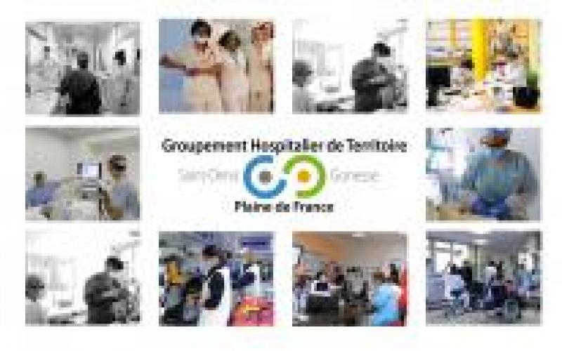 logo GHT avec photos des activités de l'hôpital 